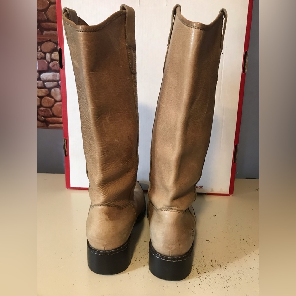 BORN Tan High Quality Leather Pull On Western Cowboy Boots Sz 10/42 M/W W2728 J5 - Picture 3 of 14